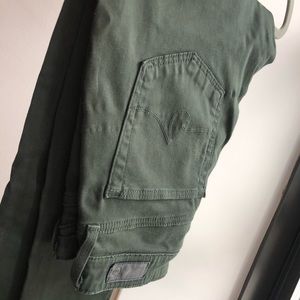 AG 26R green straight skinny jeans